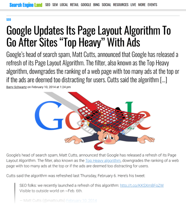 Google Updates Page Layout Algorithm