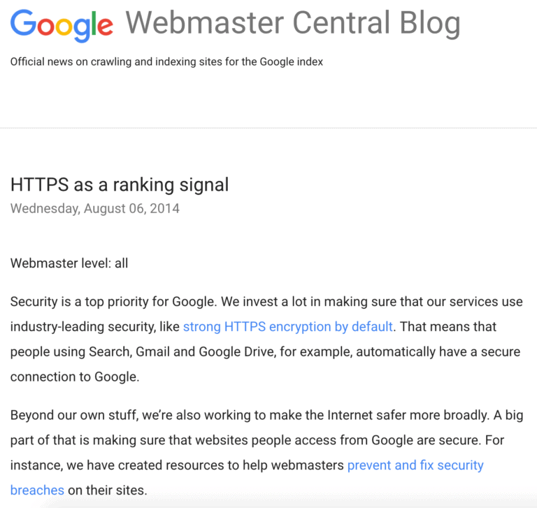 SSL As A Ranking Signal